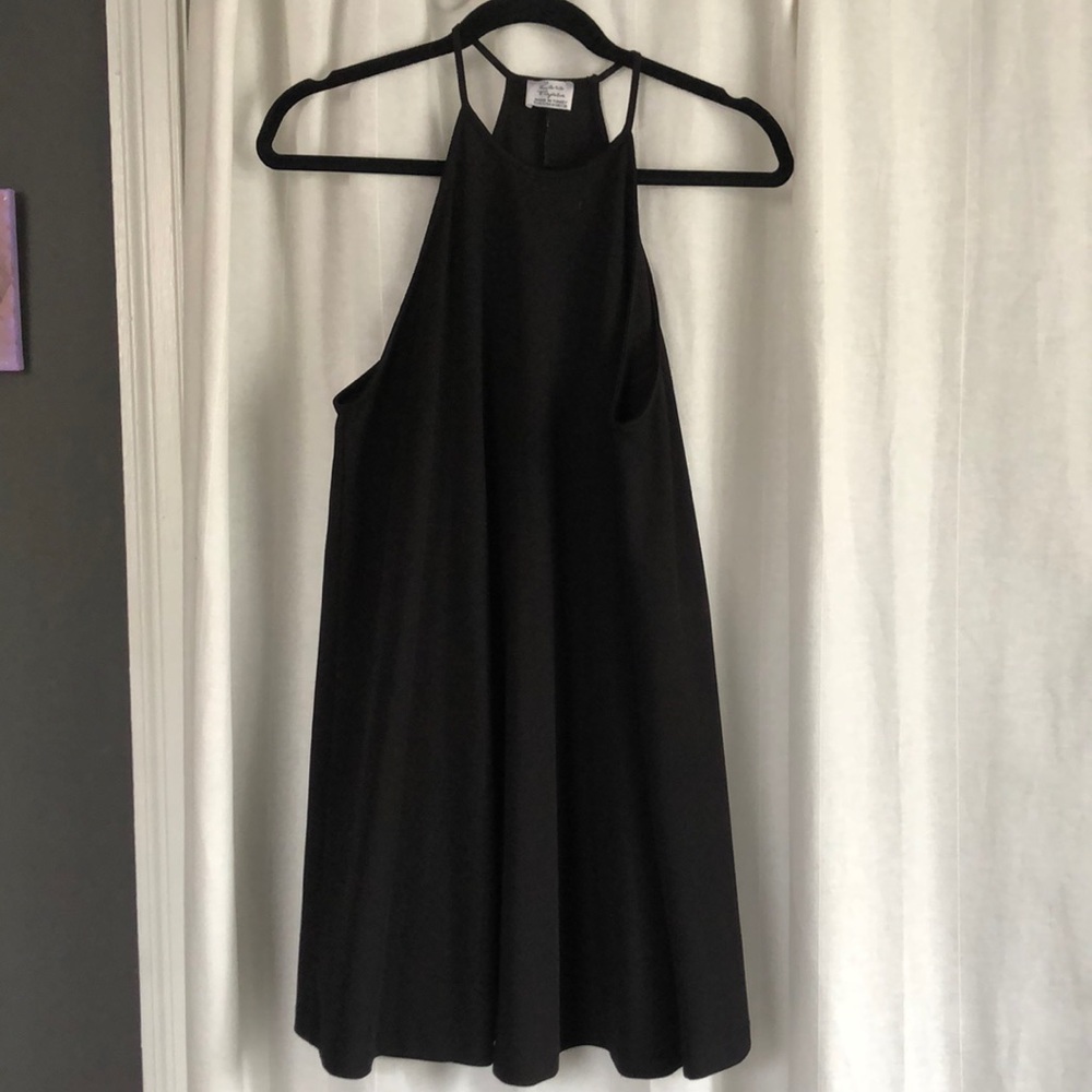 Zara Trafaluc High Neck Black Mini Dress
